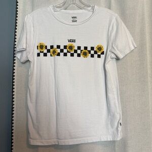 Vans White Tee with Black Checker Logo